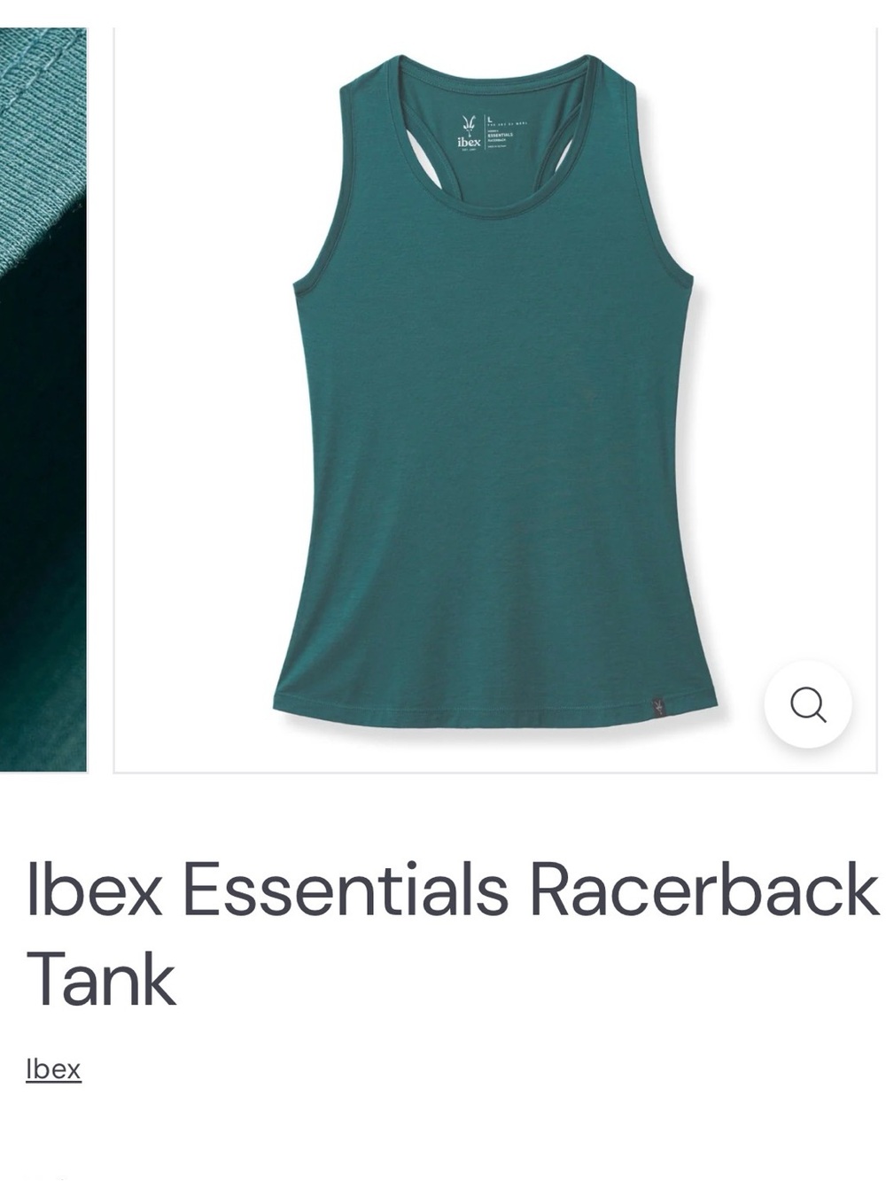 Ibex racerback tank top merino wool green heron teal turquoise women’s S NEW NWT - Picture 6 of 7